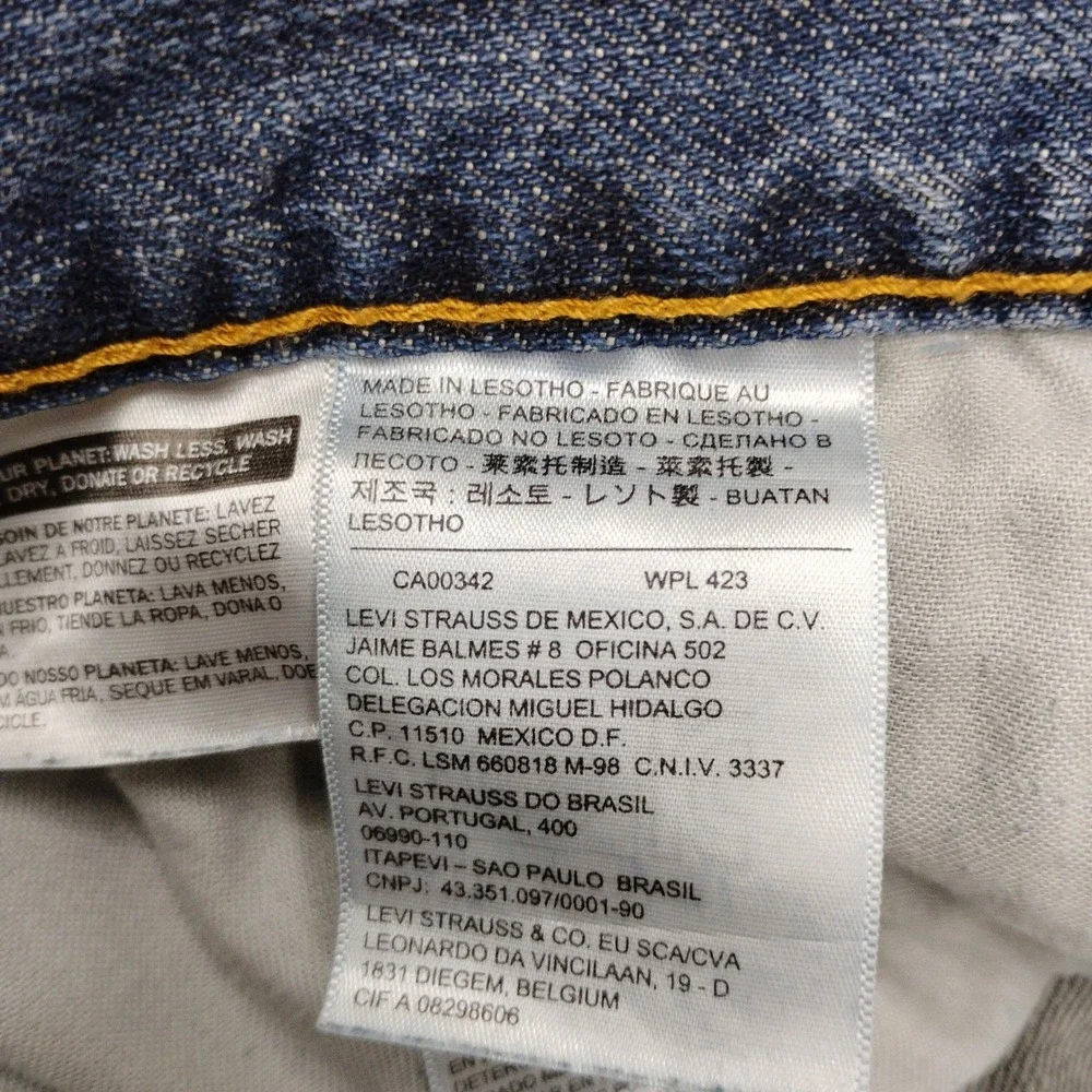 Levis 559 Relaxed Straight Jeans Mens 38x30 Medium Wash Blue Denim Distressed